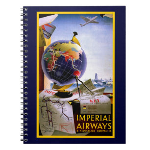 Imperial Airways Globe Spiral Notebook