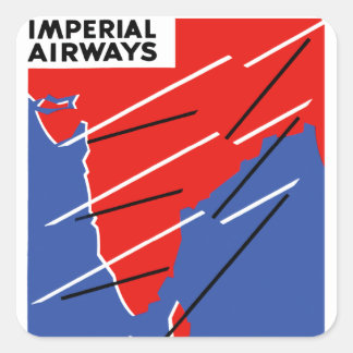Imperial Airways ~ India Square Sticker