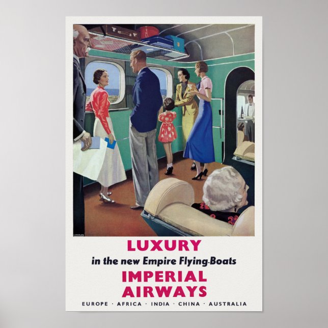 Imperial Airways Vintage Poster 1936 (Front)