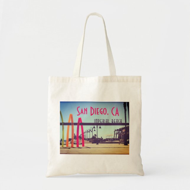 Imperial Beach — San Diego, CA Portwood Pier Plaza Tote Bag (Front)