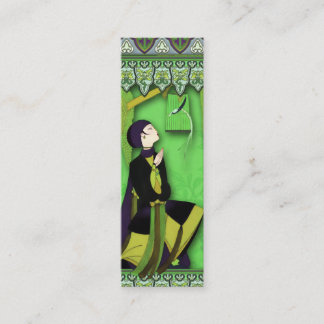 IMPERIAL BIRD in Chartreuse, Purple and Green Mini Business Card