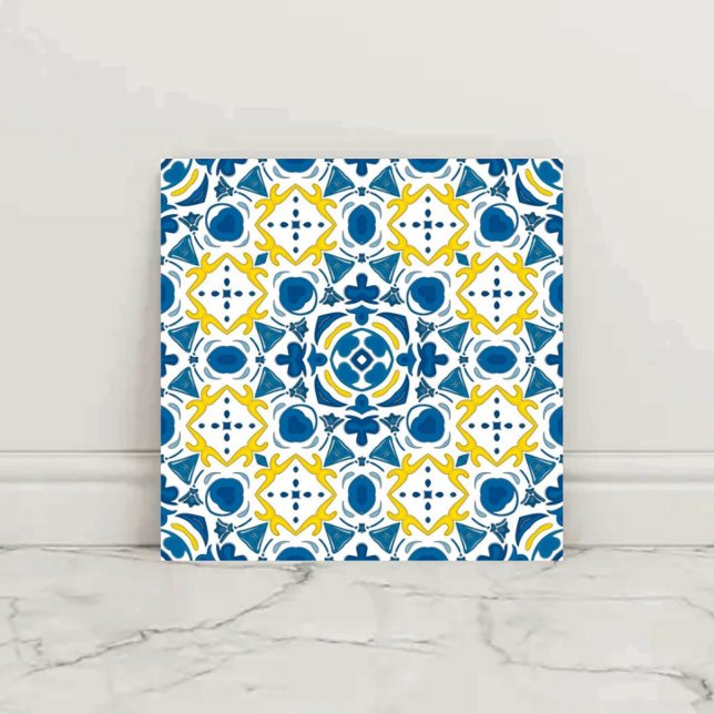 Imperial Blue  Elegant Geometric Mosaic  Tile (Creator Uploaded)