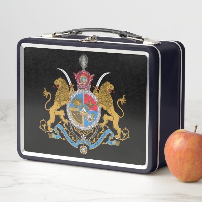 Imperial Coat of Arms of Iran (1925-1979) Metal Lunch Box (In Situ)