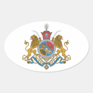 Imperial Coat of Arms of Iran (1925-1979) Oval Sticker