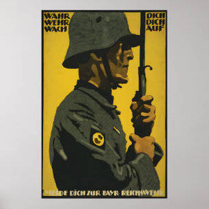 Imperial German WWI Propaganda Poster Bavarian