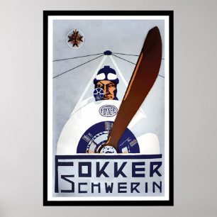 Imperial German WWI Propaganda Poster -Fokker