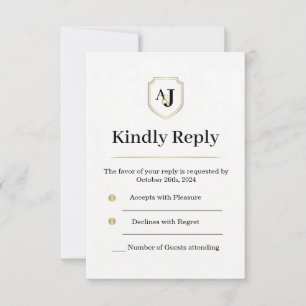 Imperial Luxe RSVP Card – Monogram Reply