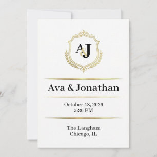 Imperial Luxe Wedding Invitation-Monogram Elegance Invitation