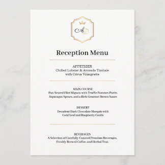 Imperial Luxe Wedding Menu – Reception Style A