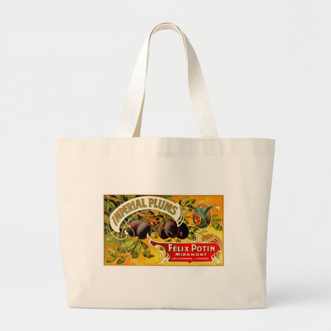 Imperial Plums Large Tote Bag (Front)