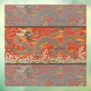 Imperial Red & Black Dragon Silk Pattern