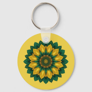 Imperial Solar Flower Mandala Luxury Keychain