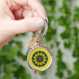 Imperial Solar Flower Mandala Luxury Keychain