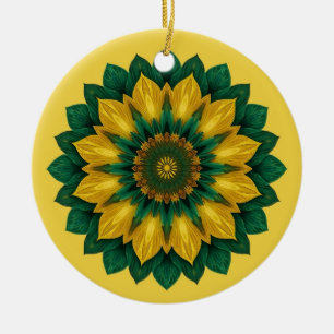 Imperial Solar Flower Mandala Luxury Keychain Ceramic Tree Decoration