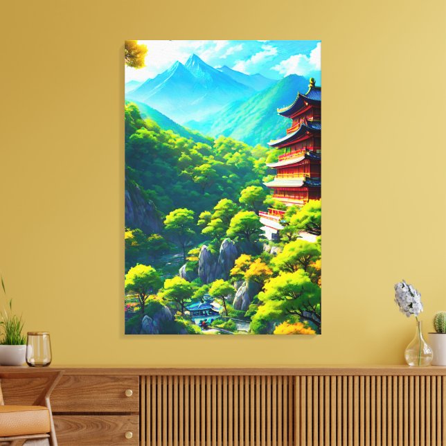 Imperial Tranquillity: Nature's Embrace Canvas Print (Insitu(LivingRoom))