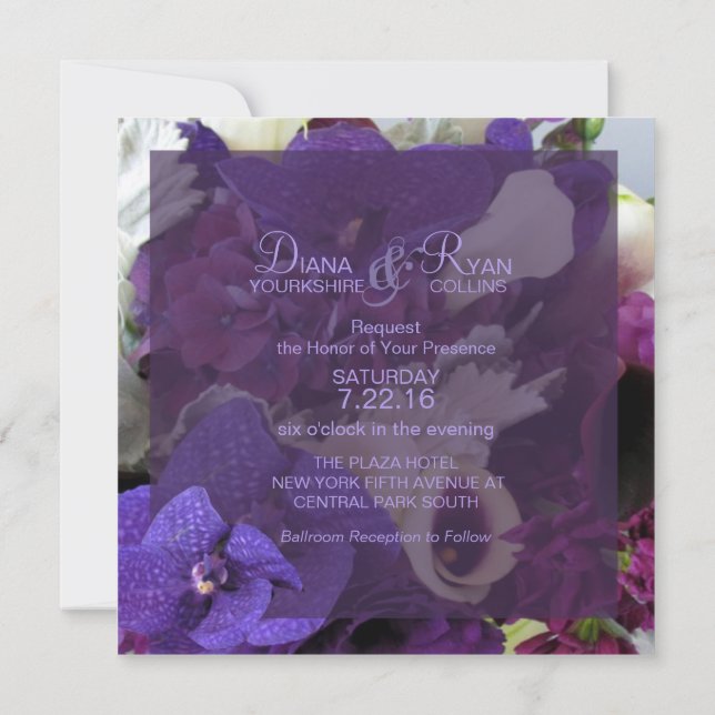 Imperial Wedding Flowers Invitation (Back)
