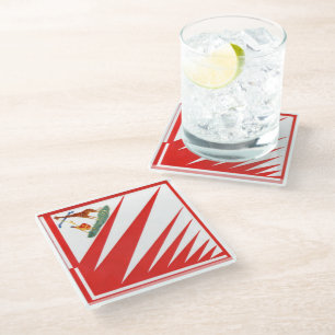 Imperiale Contrada della Giraffa - Giraffe Palio Glass Coaster