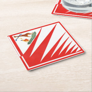 Imperiale Contrada della Giraffa - Giraffe Palio Square Paper Coaster