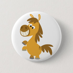 Impetuous Cartoon Pony Button Badge