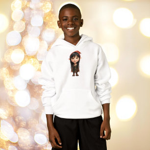 Impish Girl Christmas Elf Boy's Hoodie