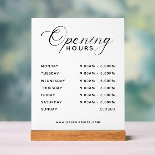 imple Modern Business Opening Hours Display