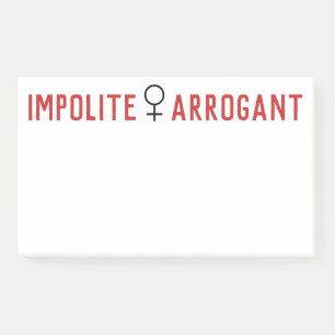 Impolite Arrogant Woman Female Symbol Post-it Notes