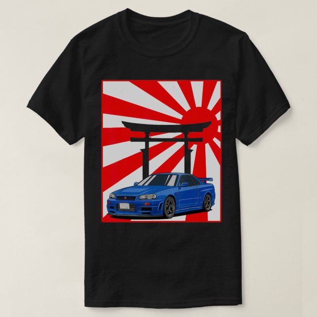 Import Tuner  Street Racing Drift JDM Rising Japan T-Shirt (Design Front)