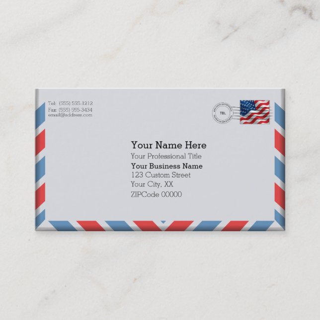 Important Air Mail Envelope Business Card (Front)