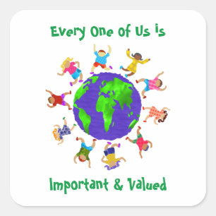 Important and Valued Children Square Sticker