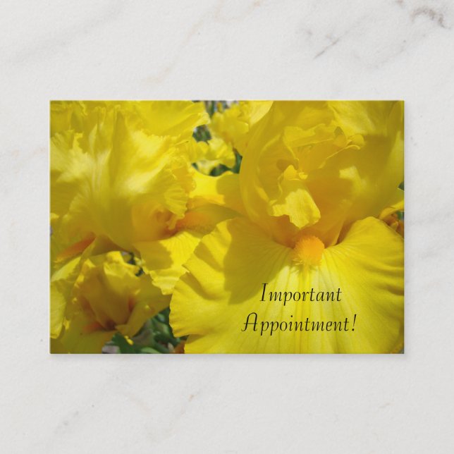 Important Appointment! cards custom Yellow Floral (Front)