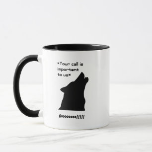 Important Call Funny Wolf Customer Service Cartoon Mug