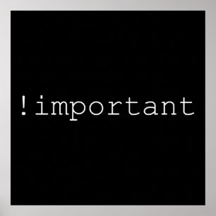 ! Important CSS declaration Poster