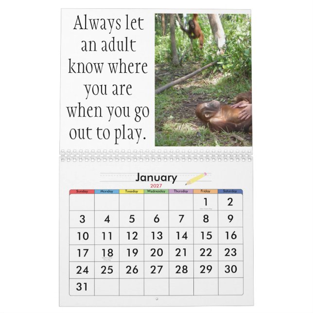 Important Lessons for back to school Calendar (Jan 2027)
