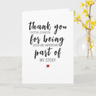 Important Part of My Story Pastor Appreciation Card