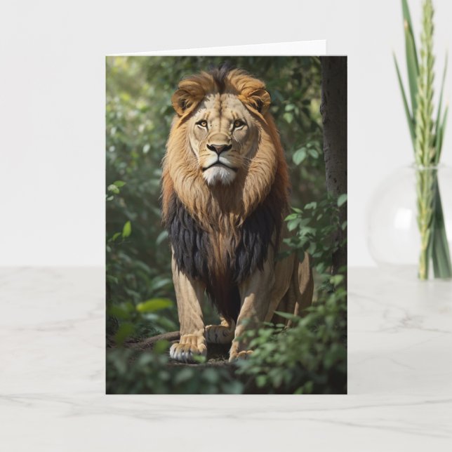 Imposing Lion in the Jungle | Card (Front)