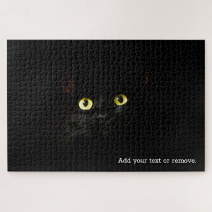 IMPOSSIBLE 1: black cat against black background, Jigsaw Puzzle