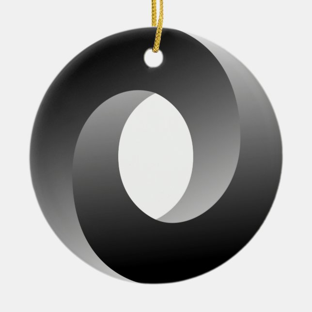 Impossible Circle Optical Illusion Ceramic Tree Decoration (Front)