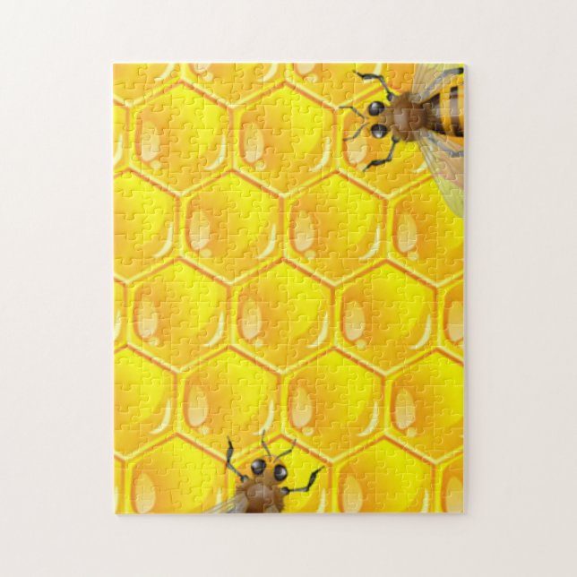 Impossible Honeycomb with Bees Jigsaw Puzzle (Vertical)