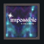 Impossible is only a Theory Motivation Inspiration Gift Box<br><div class="desc">Impossible is only a theory, with tones of blue, purple, aqua starry universe. Give as a gift or with a gift inside. Fabulous Christmas idea or anytime motivation, for friends, family, co-workers, employees, volunteers, teacher, coach, someone who inspires you, or who needs inspiration, or for your personal expression. Also, the...</div>