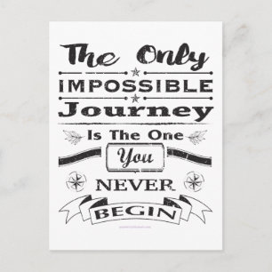 Impossible Journey Quote Dark Postcard