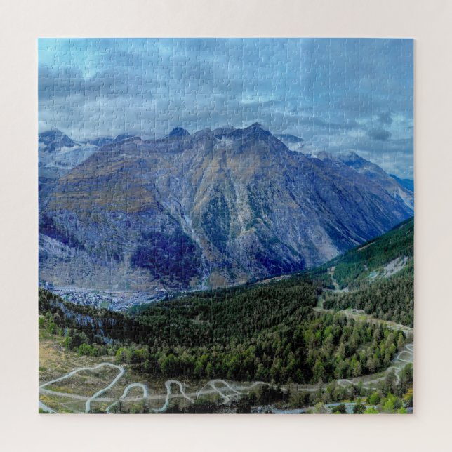 Impossible Puzzle - Blue And Green Mountain (Vertical)