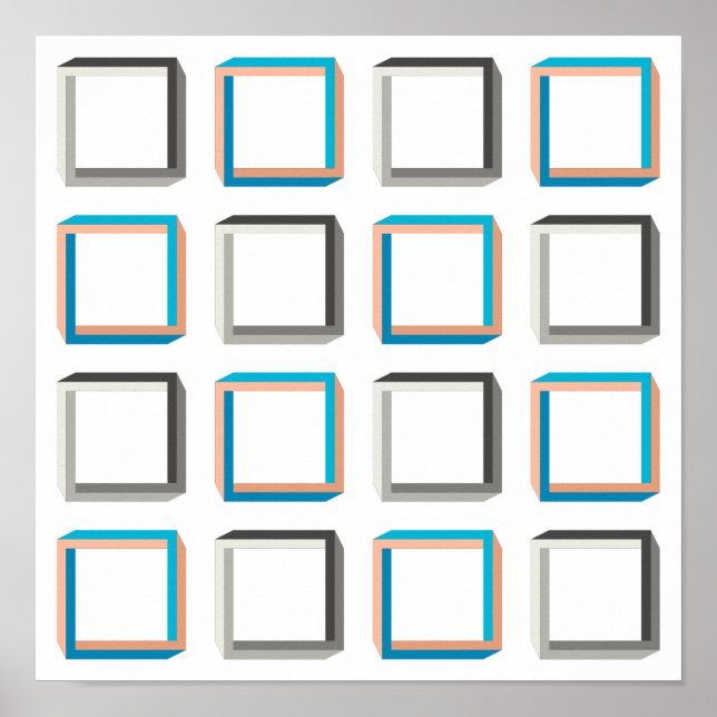 Impossible squares elegant geometric pattern poster (Front)