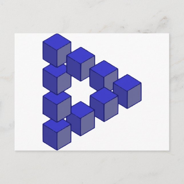 Impossible Staircase of Squares Optical Illusion Postcard (Front)