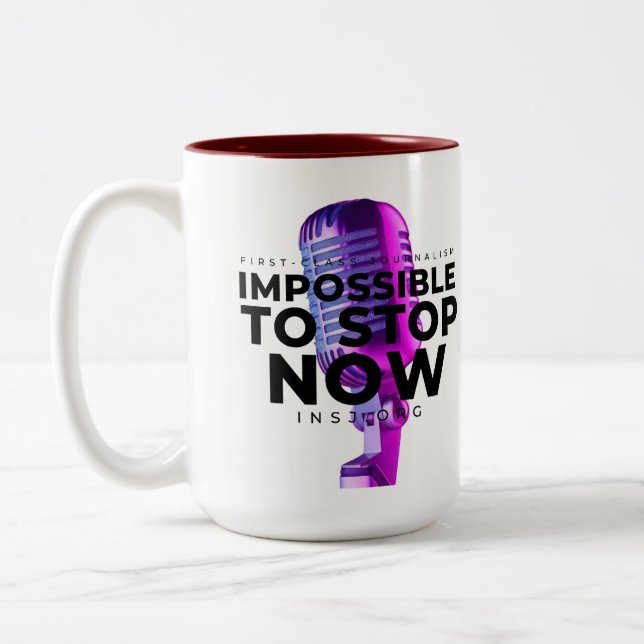 Impossible to stop Two-Tone coffee mug (Left)