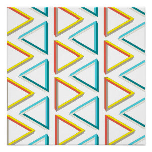 Impossible triangles geeky pattern poster