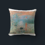 Impression, Sunrise 1872 Claude Monet Cushion<br><div class="desc">Oscar-Claude Monet (UK: /ˈmɒneɪ/, US: /moʊˈneɪ, məˈ-/, French: [klod mɔnɛ]; 14 November 1840 – 5 December 1926) was a French painter and founder of impressionist painting who is seen as a key precursor to modernism, especially in his attempts to paint nature as he perceived it.[1] During his long career, he...</div>