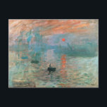 Impression, Sunrise 1872 Claude Monet Postcard<br><div class="desc">Oscar-Claude Monet (UK: /ˈmɒneɪ/, US: /moʊˈneɪ, məˈ-/, French: [klod mɔnɛ]; 14 November 1840 – 5 December 1926) was a French painter and founder of impressionist painting who is seen as a key precursor to modernism, especially in his attempts to paint nature as he perceived it.[1] During his long career, he...</div>
