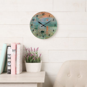 Impression, Sunrise by Claude Monet Large Clock