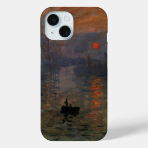 Impression Sunrise by Claude Monet, Vintage Art iPhone 15 Case