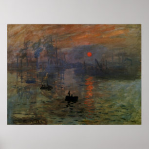 Impression Sunrise by Claude Monet, Vintage Art Poster